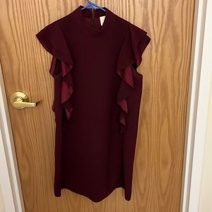 Kate Spade Maroon Flutter sleeve dress